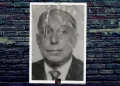 A mugshot of mobster Eugene Giannone featuring a pinned photograph on a brick background with the BG logo at the bottom.