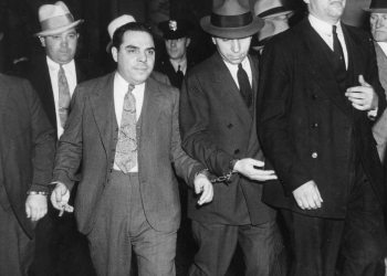 Lucky Luciano under arrest.
