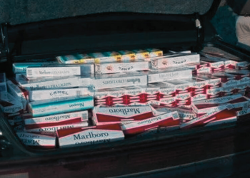 A trunkload of bootlegged cigarettes.