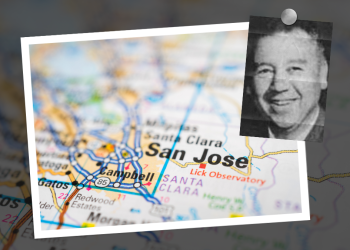 A map of San Jose, California with an inset picture of Joseph Cerrito.