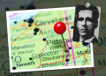 Steubenville, Ohio on a map with an inset picture of Jimmy Tripodi.