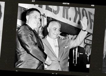 A photo of Joey Glimco with Jimmy Hoffa