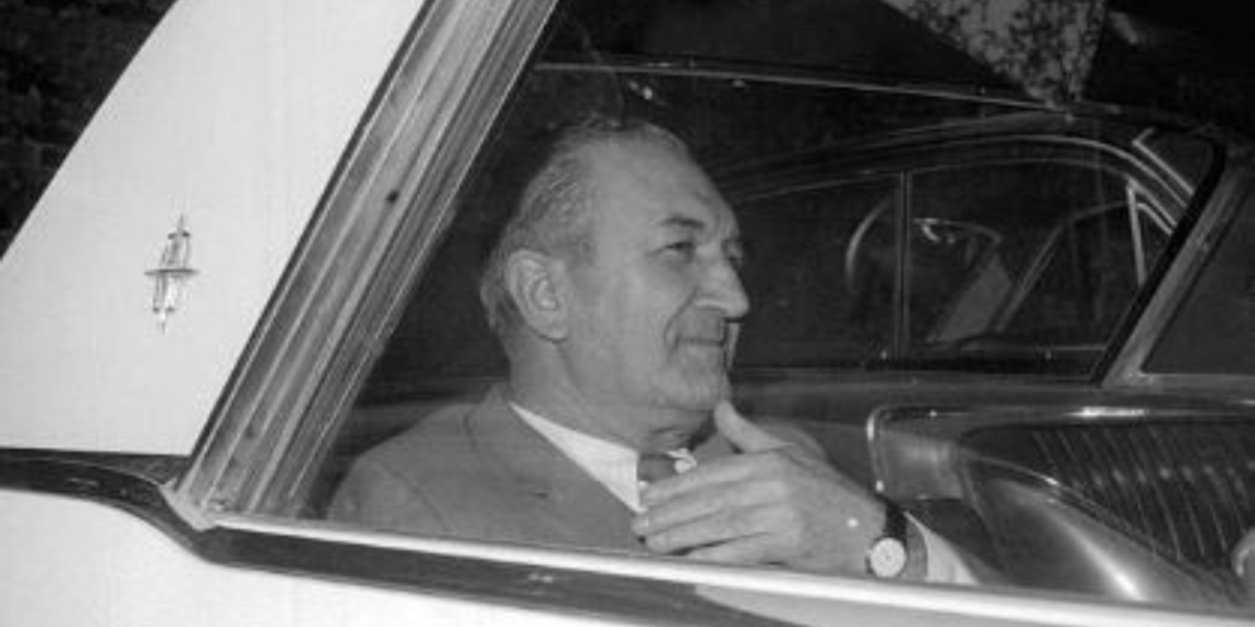 Boss Joe Bonanno rides in his car.