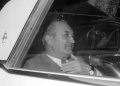 Boss Joe Bonanno rides in his car.