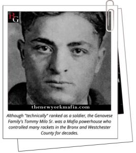 Although "technically" ranked as a soldier, the Genovese Family's Tommy Milo Sr. was a Mafia powerhouse who controlled many rackets in the Bronx and Westchester County for decades.