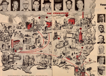 A map showing Cosa Nostra families across the U.S.