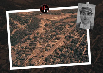 A signature chart graphic of the Mannarino Crew of New Kensington, Pa featuring a photo of mobster Gabriel Mannarino offset by a sepia photo of the historial New Kensington.