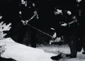 A newspaper photo of police officers investigating the murder of Andimo Pappadio.