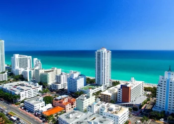 An oceanside photo of Miami.