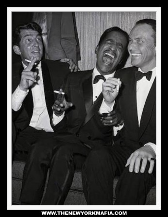 A photo of Dean Martin, Sammy Davis Jr., and Frank Sinatra